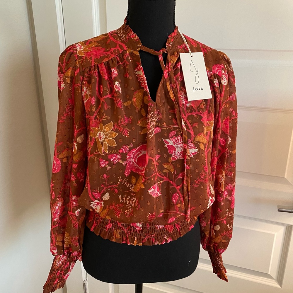Joie Top Blouse Brown / Pink Size XS